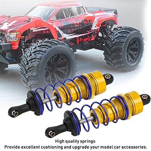2pcs 92mm RC Oil Pressure Adjustable Front Shock Damper, 1/10 RC Car Shock Absorber, Upgraded Aluminum Alloy Buggy Suspension for ZD Racing HSP Hongnor LRP HPI (Gold) - color: Gold