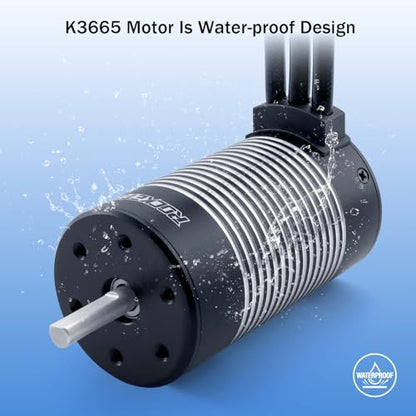 Surpass 3665 1550kv brushless Motor 4 Pole high Torque Ip67 Waterproof Motor for 1/10 Off-Road Short Car Big feet RC Car Accessories - size: 1550kv