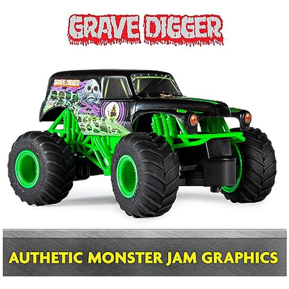 Monster Jam Official Grave Digger Remote Control Monster Truck, 1:24 Scale, 2.4 GHz, for Ages 4 and Up - style: Grave Digger