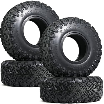 2.2 RC Crawler Tires 4pcs All Terrain Super Grip Soft Rubber, 125mm Height, Fit for TRX4 Sport, Redcat Everest 10, Axial SCX10 Capra 4WS RBX10 Ryft, RC Off-road Tires w/Foam Inserts - size: LH Tire-2.2