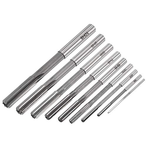uxcell Chucking Reamer Set Lathe Machine Reamer Straight Flute Milling Cutter High Speed Steel H8 Tolerance (2mm 3mm 4mm 5mm 6mm 7mm 8mm 9mm 10mm) 9pcs - style: H8