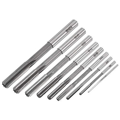 uxcell Chucking Reamer Set Lathe Machine Reamer Straight Flute Milling Cutter High Speed Steel H8 Tolerance (2mm 3mm 4mm 5mm 6mm 7mm 8mm 9mm 10mm) 9pcs - style: H8