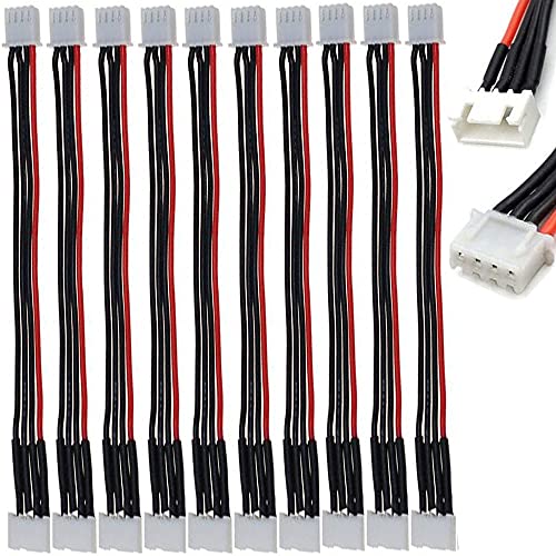10PCS JST-XH 3S Balance Plug Extension Lead Wire 200mm for LiPo Battery Balance Charging 22AWG Silicone
