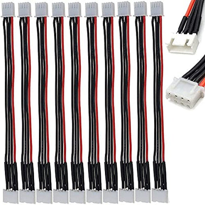 10PCS JST-XH 3S Balance Plug Extension Lead Wire 200mm for LiPo Battery Balance Charging 22AWG Silicone