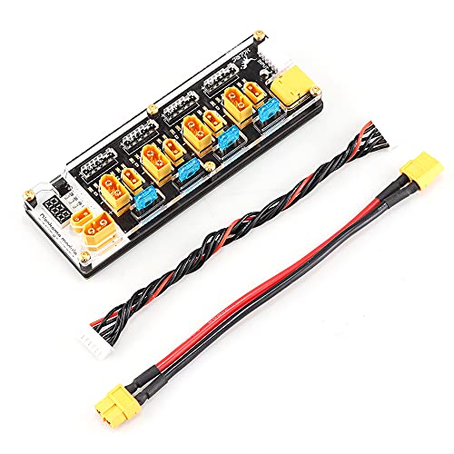 HGLRC 40A 4-Port Lipo Battery Balance Charger, Thor 6S Parallel Charging Board, with XT60/XT30 Plugs, Compatible with ISDT/IMAX/HOTA Chargers for 2-6S FPV Drone Batteries