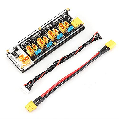 HGLRC 40A 4-Port Lipo Battery Balance Charger, Thor 6S Parallel Charging Board, with XT60/XT30 Plugs, Compatible with ISDT/IMAX/HOTA Chargers for 2-6S FPV Drone Batteries