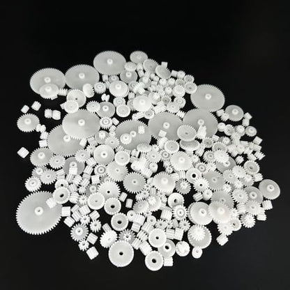 200PCS Module 0.5 Plastic Gear Single Gear Spindle Gear Small Motor Gears for DC Motor RC Car Robot DIY Model Toy Parts (White) - color: White