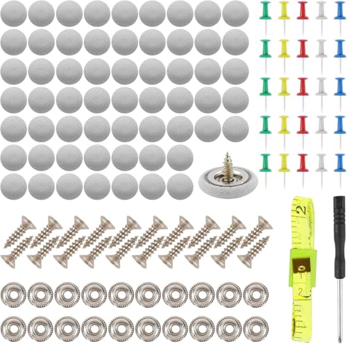 OTUAYAUTO 60PCS Car Roof Headliner Repair Kit | Auto Roof Snap Rivets Retainer Roof Flannelette Fixed Buckle with Installation Tool, for Truck, SUV, UV, Car (Gray) - size: 60Pcs 6 Sizes Repair Kits for Truck SUV UV Car