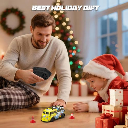 Mini RC Toy Cars for Easter Gifts for Adults Kids Boys Girls, RC Drift Car 1:32 Scale 2.4GHz remote control, Remote Control Car with LED Lights 4 Obstacles, Stunt Drifting RC Toys 4WD 25 km/h - color: 1:32 Mini Rc Car-yellow