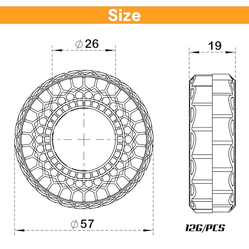 MEUS RACING Soft Silicone Rubber Inserts for 62-66mm 1.0" Tires (Orange) - color: Soft