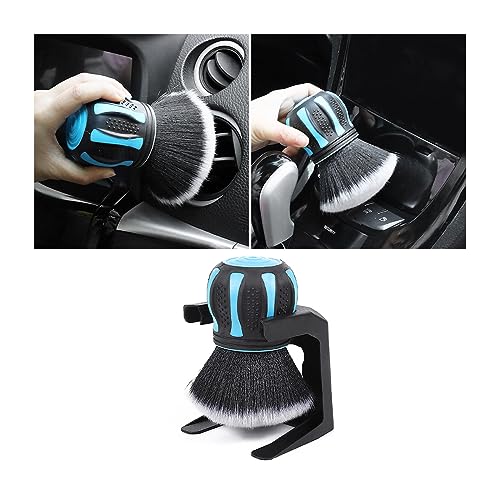 AUCELI Car Detailing Brush, Ultra Soft Auto Interior Dusting Brush with Storage Rack, Car XL Synthetic Brush Cleaning Tool, Universal Covers Large Area Inside or Outside Vehicles (Blue/Style B) - color: Blue