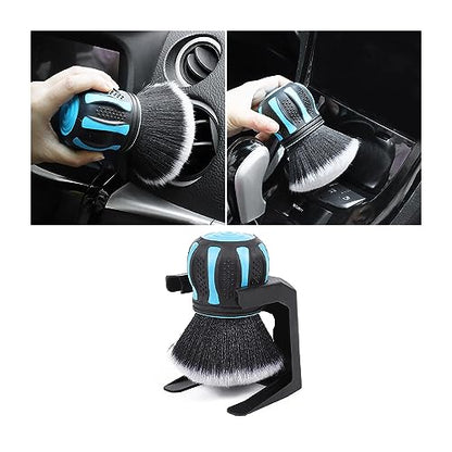 AUCELI Car Detailing Brush, Ultra Soft Auto Interior Dusting Brush with Storage Rack, Car XL Synthetic Brush Cleaning Tool, Universal Covers Large Area Inside or Outside Vehicles (Blue/Style B) - color: Blue