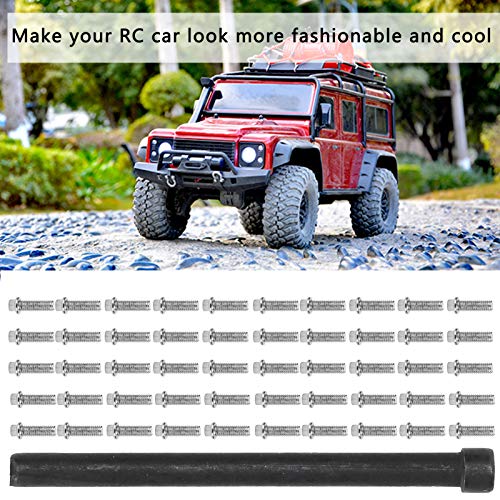 VGEBY RC Car Screw 50Pcs RC Car Wheel Rims Hub Screws Stainless Steel Screws for 1/10 RC Crawler Car - size: M2.5