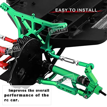 Upgrades Part for 1/10 Slash 2WD,Aluminum Front Rear Suspension Arm,Shock Tower,Caster Block,Steering Blocks,Rear Stub Axle Carriers,Steering Block,Front Bulkhead Upgrades Set,Green - color: Green for Upgrades