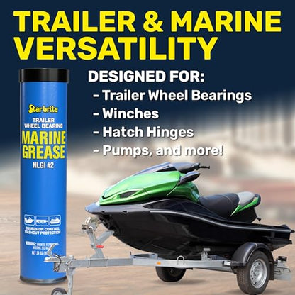 STAR BRITE Trailer Wheel Bearing Grease NLG#2 - Advanced Marine-Grade Protection Against Rust, Corrosion & Water Washout - style: 14 OZ Cartridge