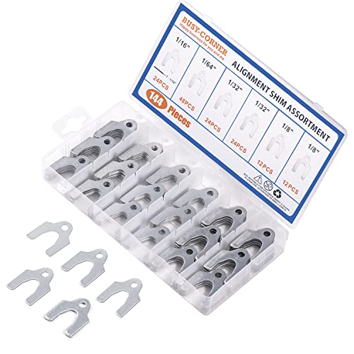 Auto Alignment Body Shims Assortment Kit 1/16" 1/64" 1/32" 1/8" (144 Pieces) BUSY-CORNER