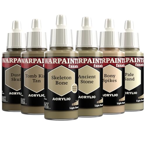 The Army Painter, Warpaints Fanatic Flexible Triad: Light Neutrals 6x18ml | Quality Acrylic Miniature Hobby Model Paint Set for Dnd & Warhammer 40K Figures