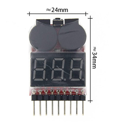 1pcs 1-8S Lipo/Li-ion/Fe RC Helicopter Airplane Boat etc Voltage 2 IN1 Tester Low Voltage Buzzer Alarm