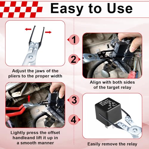 BFXM Relay Puller Pliers, Fuse Puller Tool for Car | Fuse Removal Tool, Relay Puller, Electrical Disconnect Pliers, Automotive Tools for Removing Relays Fuse on Vehicles