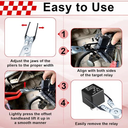 BFXM Relay Puller Pliers, Fuse Puller Tool for Car | Fuse Removal Tool, Relay Puller, Electrical Disconnect Pliers, Automotive Tools for Removing Relays Fuse on Vehicles