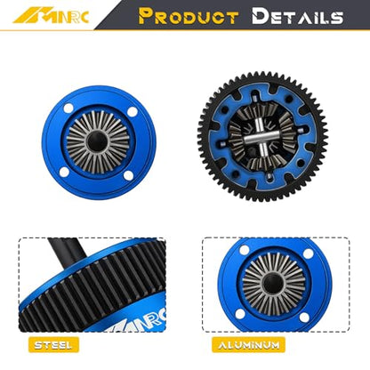 Alloy Transmission Differential Diff Gear Kit 2380 for 1/10 Slash Stampede Rustler Bandit F-150 Raptor 2WD Series Upgrade Part Blue - color: Blue