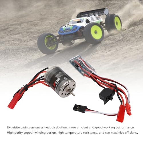 RC Brushed Motor ESC Combo with High Purity Copper Windings 31T 30000rpm Motor and 30A Brushed ESC with JST Plug for 1/16 / 1/18 Scale RC Cars