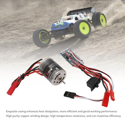 RC Brushed Motor ESC Combo with High Purity Copper Windings 31T 30000rpm Motor and 30A Brushed ESC with JST Plug for 1/16 / 1/18 Scale RC Cars