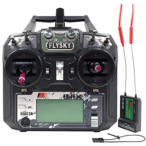 Flysky FS-i6X 10CH RC Transmitter w/FS-iA10B Receiver for RC Quadcopter Car | 10Channels 2.4GHz AFHDS2A | PWM/PPM/i-Bus Output (Mode_2)