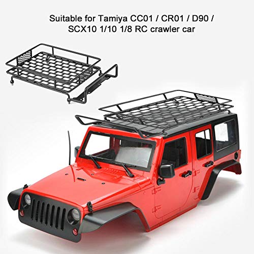 RC Roof Rack Luggage, Model Vehicle Accessory Steel Luggage Tray Roof Rack for 1/10 RC Crawler Car(L)