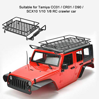 RC Roof Rack Luggage, Model Vehicle Accessory Steel Luggage Tray Roof Rack for 1/10 RC Crawler Car(L)