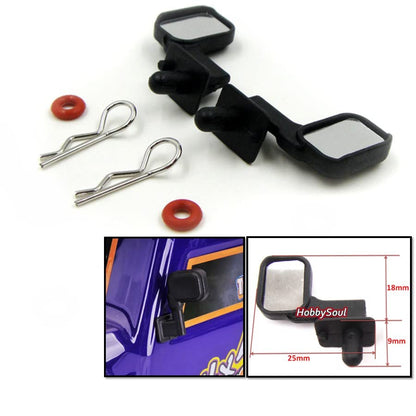 RC 1/10 Body Shell Cover Accessories Side Mirrors Set Black x 2