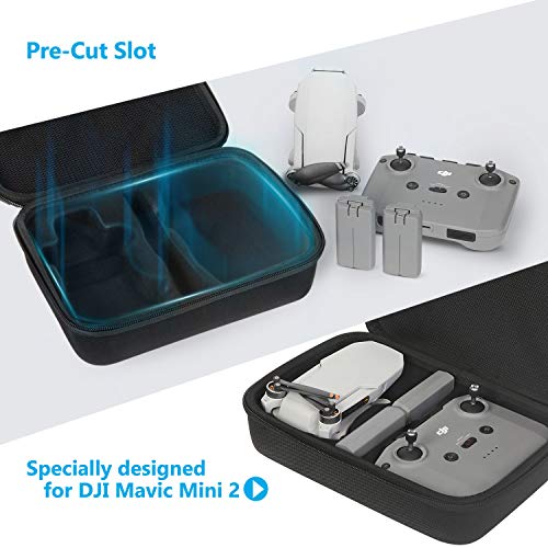 JSVER Carrying Case for DJI Mavic Mini 2 Hard Shell Storage Case for Mini 2/2 SE/4K Drone Remote Controller and Accessories, with Propeller Protectors and Control Stick Cover