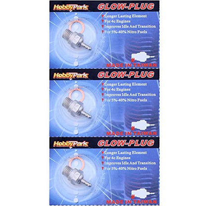 HobbyPark 70117 Hot Glow Plugs No.3 N3 Super Duty Spark Engine Parts Replace OS 8 for Traxxas Redcat RC Nitro Car Truck Buggy (Pack of 3)