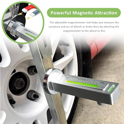 Adjustable Magnetic Gauge Tool, Automotive Camber Strut Alignment Instrument Tire Repair Tool, Universal Caster Wheel Alignment Gauge for Sedan SUV Truck, Car Accessories