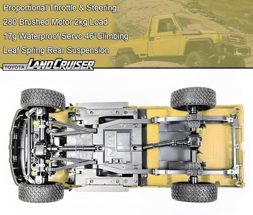 WPLDEWAN RC Rock Crawler 4x4 RC Truck MN82 Toyota LC79 Remote Control Truck | 1/12 RC Crawler Off Road Pickup 2.4G All Terrain 280 Motor Full Proportional RTR Hobby Toy Adult