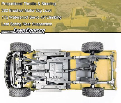 WPLDEWAN RC Rock Crawler 4x4 RC Truck MN82 Toyota LC79 Remote Control Truck | 1/12 RC Crawler Off Road Pickup 2.4G All Terrain 280 Motor Full Proportional RTR Hobby Toy Adult