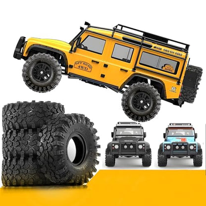 2.2 RC Crawler Tires OD 5.35'' 1:10 Soft Rubber All Terrain Tyres for 1/10 1/8 Rock Mud Crawler Car Traxxas TRX4 Axial SCX10 II RC4WD D90 TF2 Tamiya CC01 Gen8 2.2 inch Beadlock Wheels Rims
