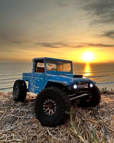 RCAWD 1.0" 7mm Hex Brass Weights Wheels Tires Set, Beadlock RC Crawler Wheels for 1/24 1/18 TRX4M SCX24 FCX24 FCX18 AX24 HobbyPlus CR18P FMS Upgrades Parts 63g*4pcs,55 * 22mm