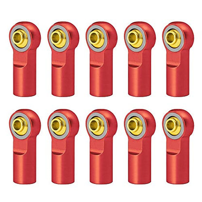 10Pcs M3 RC Link Tie Rod End Ball Joint Head Holder Support Rod End Tool for 1/10 RC Car Truck Buggy Crawler(10PCS,red) - color: Red