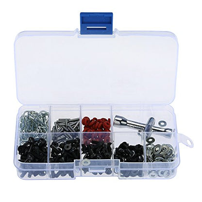 Aoresac 270Pc Machine Screws Set, Metal Material Fasteners Kit with Handy Reusable Plastic Container, Various Sizes Wrench for 1/10 HSP RC Car Tool