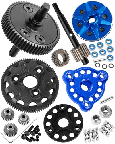 RC 48P&83T Upgrades Parts Spur Gear&Slipper Clutch&Transmission Gear&Slipper Rebuild Kit for 1/10 Slash/Rustler/Stampede/Bandit 2WD(VXL),Pressure Plate Hops up,Navy Blue - color: Navy Blue(48P&83T)