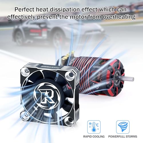 Surpass Hobby 40mm Motor Cooling Fan 16000RPM RC ESC Cooling Fan for 1/8 1/10 RC Car 540 550 F540 Motor (Silver Black) - style: Silver Black