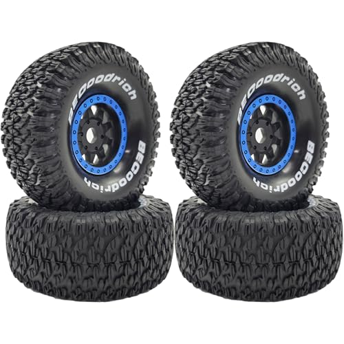 1/7 1/8 RC Short Course Truck Wheels 17mm Hex And Tires OD 5.31" Off Road Tyres For 1:7 1:8 Scale Buggy Truck Car TRAXXAS UDR FS Atom ARRMA Mojave 6S EXB YK4072 DF7 TB7 Upgrades 4PCS (Blue) - color: Blue