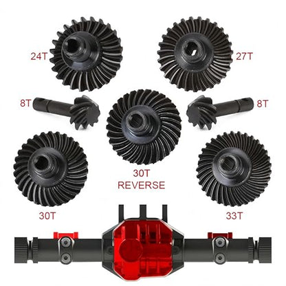 RC Heavy Duty Overdrive Bevel Gear 24/8T Front and Rear Universal for 1/10 RC Crawler Axial SCX10 II AR44/45 Capra Currie F9 Portal Axle Accessories Upgrade (24/8T) - size: 24/8T