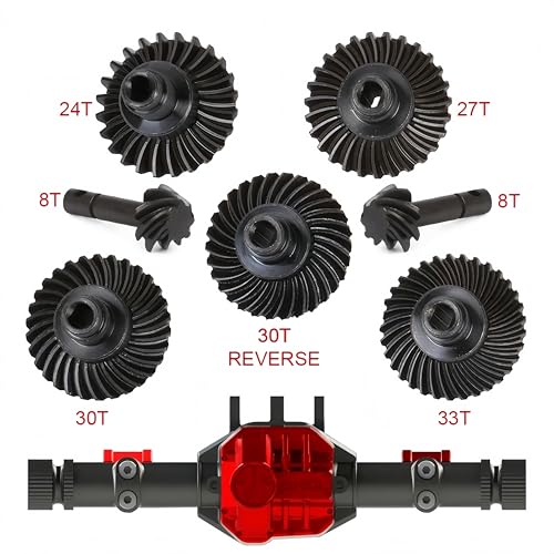 RC Heavy Duty Overdrive Bevel Gear 30/8T Front and Rear Universal for 1/10 RC Crawler Axial SCX10 II AR44/45 Capra Currie F9 Portal Axle Accessories Upgrade (30/8T) - size: 30/8T