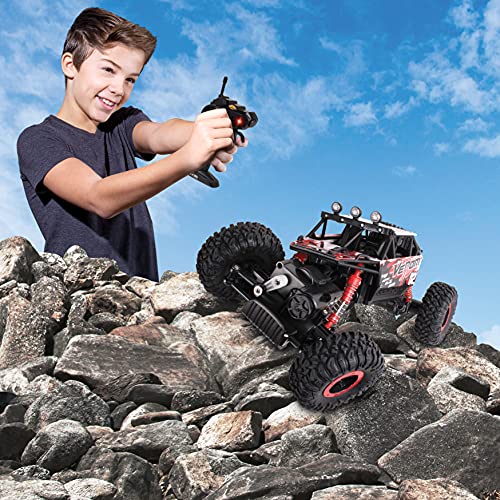 NKOK Mean Machines 1:16 2.4GHz RC Rock Crawler Venom (Red), Designed for Rough Terrain Climbing, Pistol Grip Full Function Controller, Powerful Motor - style: Venom