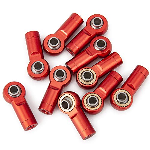 M3 Metal Tie Rod End Ball Joint Link Ball Head Holder, M3 Red | For 1/10 Axial SCX10 90046 90047 TRX4, RC Crawler Car, Parts - color: M3 Red
