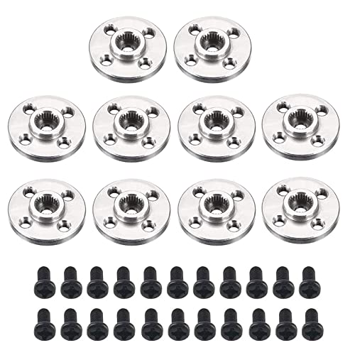 10Pcs Servo Horn Metal Aluminum 25T Silvery Servo Disc for Robot Mechanical Claw Rc Car Helicopter Mg945 Mg995 Mg996