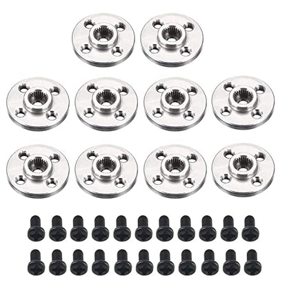 10Pcs Servo Horn Metal Aluminum 25T Silvery Servo Disc for Robot Mechanical Claw Rc Car Helicopter Mg945 Mg995 Mg996