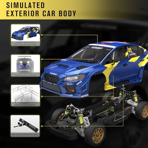 RIAARIO 1/10 RC Rally Car Roller Carbon Fiber, Blue, Ages 14+ - color: Roller